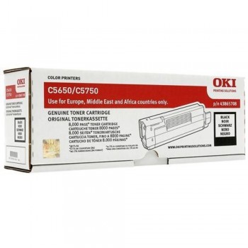 OKI C5650 C5750 Black Toner Cartridge (43865712)