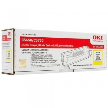 OKI C5650 C5750 Yellow Toner Cartridge (43872309)