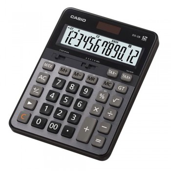 Casio Heavy Duty Calculator - 12 Digits, Solar & Battery, Tax Calculation, Currency Exchange (DS-2B)