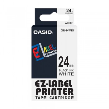 Casio Ez-Label Tape Cartridge - 24mm, Black on White (XR-24WE1)
