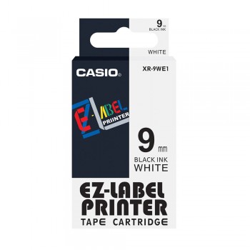 Casio Ez-Label Tape Cartridge - 9mm, Black on White (XR-9WE1)