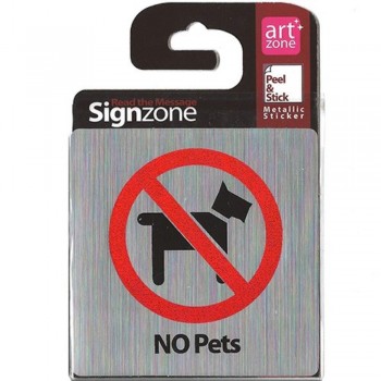 Signzone Peel & Stick Metallic Sticker - NO Pets (Item No: R01-46)