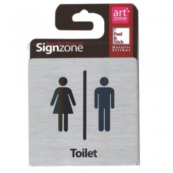 Signzone Peel & Stick Metallic Sticker - Toilet (Item No: R01-07)