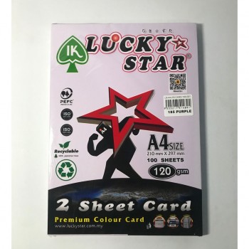 Lucky Star A4 2 Sheet Card 120gsm ( Card 185 ) - Purple