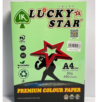 Lucky Star A4 Color Paper - ( CS 190) - Middle green