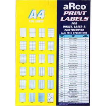 ARCO LABEL STICKER (VARIOUS SIZE) 100 sheets/pkt