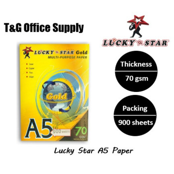 LUCKY STAR A5 PAPER 70 GSM 900'SHEETS / REAM