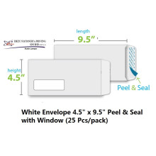 WITH WINDOW WHITE ENVELOPE 9.5" X 4.5" (500PCS/BOX)