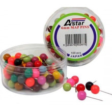 ASTAR MAP PIN PER BOX 100'S MIX COLOR