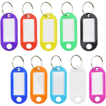 COLOR PLASTIC KEY TAG MIX COLOURS - 50PCS/BOX