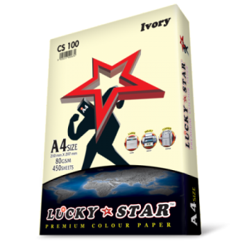 Lucky Star A4 Color Paper - ( CS 100) - Ivory